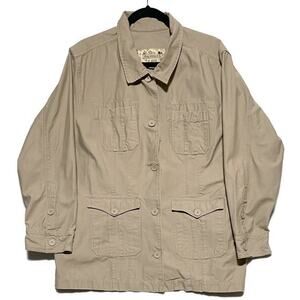 Quizz and Co Jacket Women's Size 20 Khaki Brown Cotton 4 Pockets